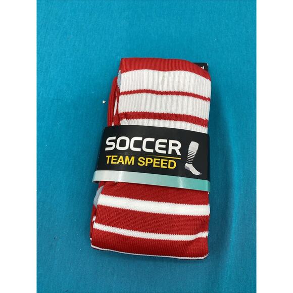 Adidas Team Speed OTC Soccer Socks Red White NEW Mens - M - Picture 1 of 3